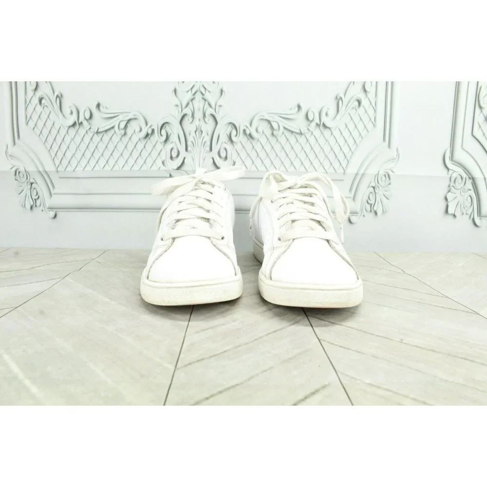 Adidas  White Leather Lace Up Low Top Athletic Sneaker Shoes Size 4.5 - Picture 4 of 9